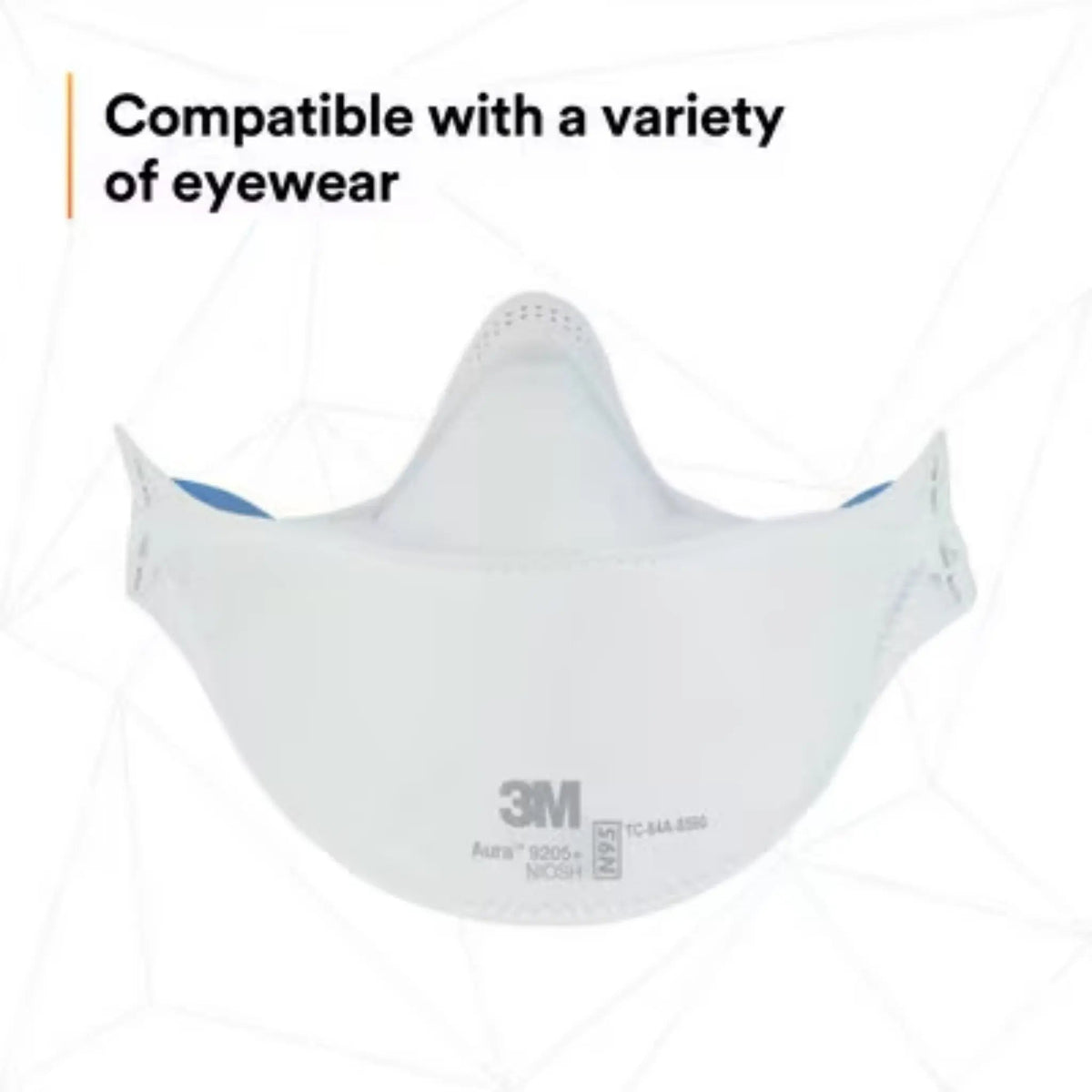3M 9205+ N95 Aura Particulate Respirator Mask, White, Standard